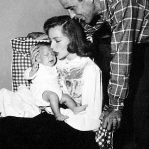 Humphrey Bogart Lauren Bacall and their son Stephen at home 1949