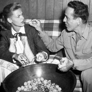 Humphrey Bogart and Lauren Bacall at home, circa 1948.