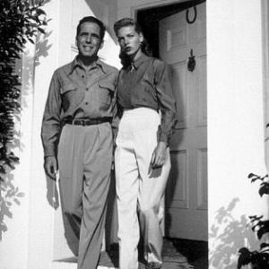 Humphrey Bogart and Lauren Bacall at their Benedict Canyon home CA circa 1945