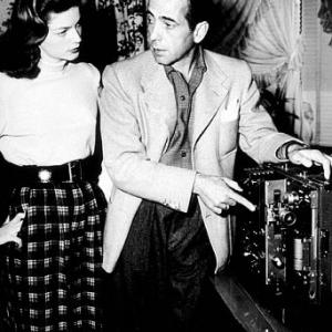 Humphrey Bogart and Lauren Bacall at home, circa 1945.