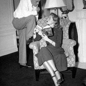 Humphrey Bogart and Lauren Bacall at home circa 1945