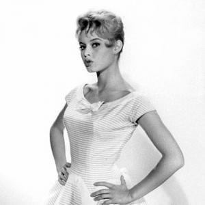 Brigitte Bardot on the set of 