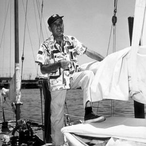 Humphrey Bogart on his yacht Santana 1952