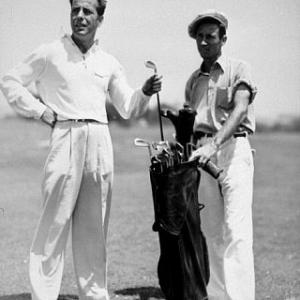Playing golf circa 1949