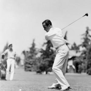 Humphrey Bogart golfing circa 1949