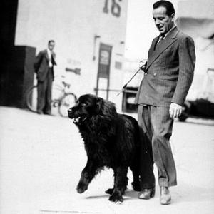 Walking his dog, 1948.