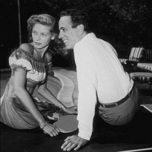 Humphrey Bogart and Lauren Bacall at their Benedict Canyon home CA 1948