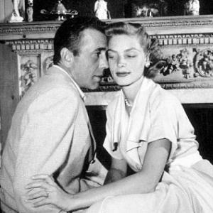 Humphrey Bogart and Lauren Bacall at home, circa 1947.