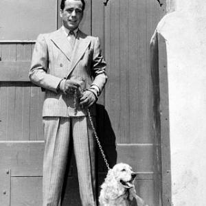 With his dog 1945