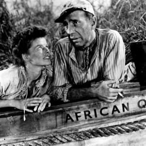 Still of Humphrey Bogart and Katharine Hepburn in The African Queen (1951)