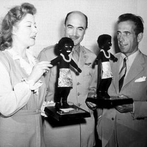 Humphrey Bogart and Greer Garson at NBC Radio, circa 1940.