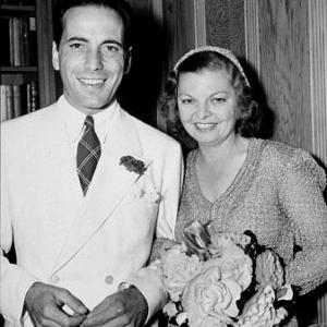 Humphrey Bogart and his third wife, Mayo Methot, on their wedding day, 1938.