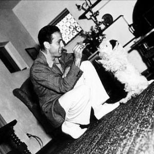 With his dog at home circa 1936