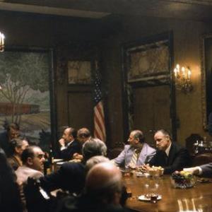 The Godfather Marlon Brando and Robert Duvall in the famous Boardroom Mafia scene 1972 Paramount