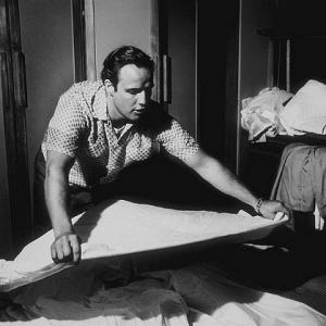 Marlon Brando cleaning up his Beverly Glen home Los Angeles