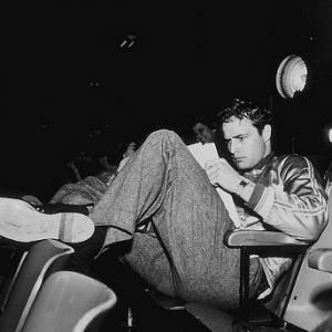 Marlon Brando on the set of A Streetcar Named Desire