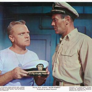 Still of James Cagney and Henry Fonda in Mister Roberts 1955