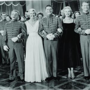 Still of James Cagney, Doris Day and Virginia Mayo in The West Point Story (1950)