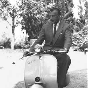 Gary Cooper on a Vespa Scooter C 1958