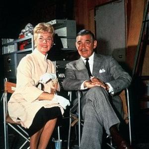 Clark Gable and Doris Day on the set of Teachers Pet 1957