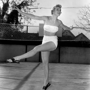 Doris Day Exercising for Lullaby Of Broadway