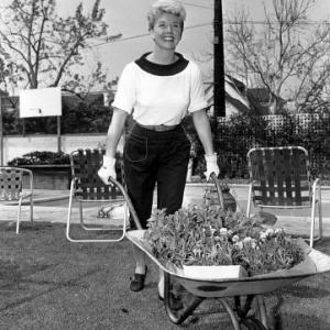 Doris Day at home in her garden