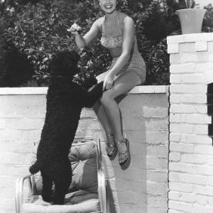 Doris Day with her dog Mrs. Mike