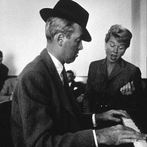 James Stewart and Doris Day at the piano on the set of The Man Who Knew Too Much 1956 Modern silver gelatin 14x11 600 Modern silver gelatin 14x11 matted on 20x16 board 600  1978 Sanford Roth  AMPAS MPTV