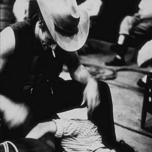 Elizabeth Taylor and James Dean on the set of Giant