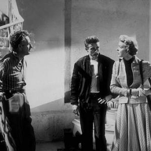 James Dean and Ann Doran being directed by Nicholas Ray on the set of 