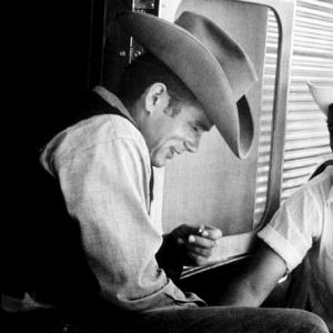 James Dean on location for 
