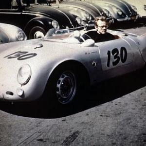 James Dean picking up his 550 Porsche Spider from Competition Motors on the date of his fateful crash Sept. 30, 1955