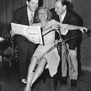 Marlene Dietrich Milton Berle Leo Durocher on Berles radio show Let Yourself Go June 1944