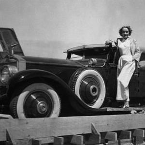 Marlene Dietrich with her 1936 Rolls Royce MW