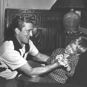 Kirk Douglas with his son Michael Douglas