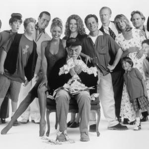 Still of Kirk Douglas Michael J Fox Bob Balaban Ed Begley Jr Nancy Travis Olivia dAbo Jere Burns Colleen Camp Siobhan Fallon Phil Hartman Joyce Hyser and Mary Ellen Trainor in Greedy 1994