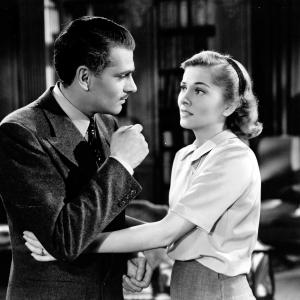 Still of Joan Fontaine and Laurence Olivier in Rebecca (1940)