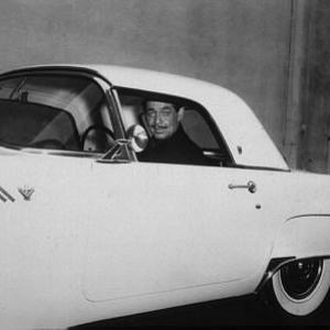 Clark Gable in his 1956 Ford Thunderbird MW