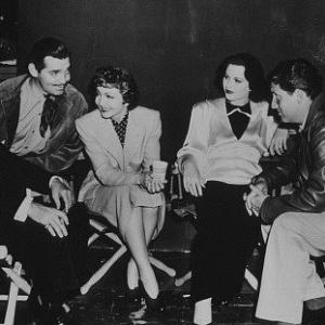 Boom Town Frank Morgan Clark Gable Claudette Colbert Hedy Lamarr Spencer Tracy on the set 1940 MGM