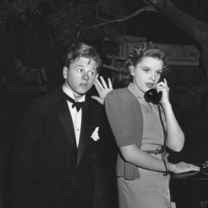 Judy Garland with Mickey Rooney circa 1940