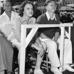 Judy Garland with Mickey Rooney circa 1940