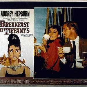 559614 Breakfast At Tiffanys Audrey Hepburn George Peppard Lobby Card