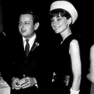 3375 Audrey Hepburn and Andre Previn at a studio party honoring the start of My Fair Lady production