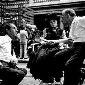 3604145 Rex Harrison Audrey Hepburn George Cukor during production of My Fair Lady