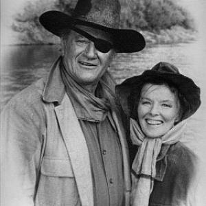 John Wayne and Katharine Hepburn, portrait for 