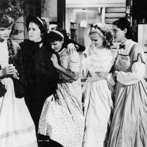 Still of Katharine Hepburn Joan Bennett Spring Byington Frances Dee and Jean Parker in Little Women 1933