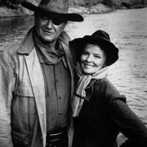 7221011 Katharine Hepburn and John Wayne in Rooster Cogburn 1975 Universal MPTV