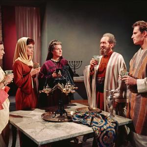 Still of Charlton Heston, Haya Harareet and Sam Jaffe in Ben-Hur (1959)