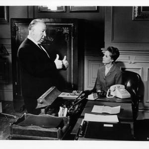 Still of Alfred Hitchcock and Tippi Hedren in Marnie 1964