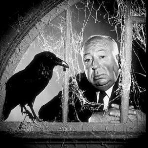 Alfred Hitchcock on the set of 